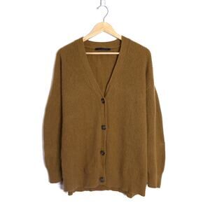 JENNI KAYNE 100% Cashmere Cocoon Cardigan Bronze Long Sleeve Women's S